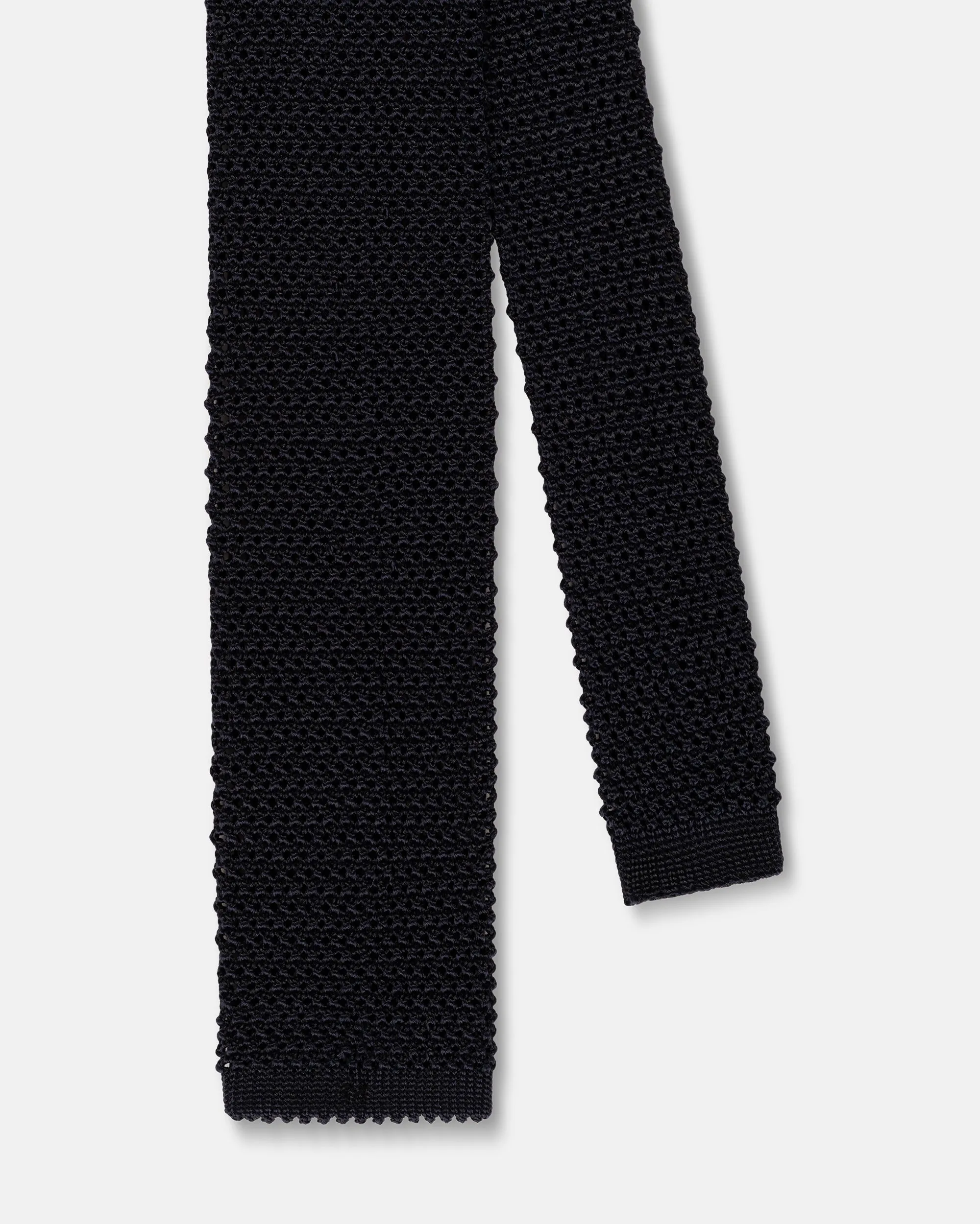 NAVY SOLID SILK KNIT TIE