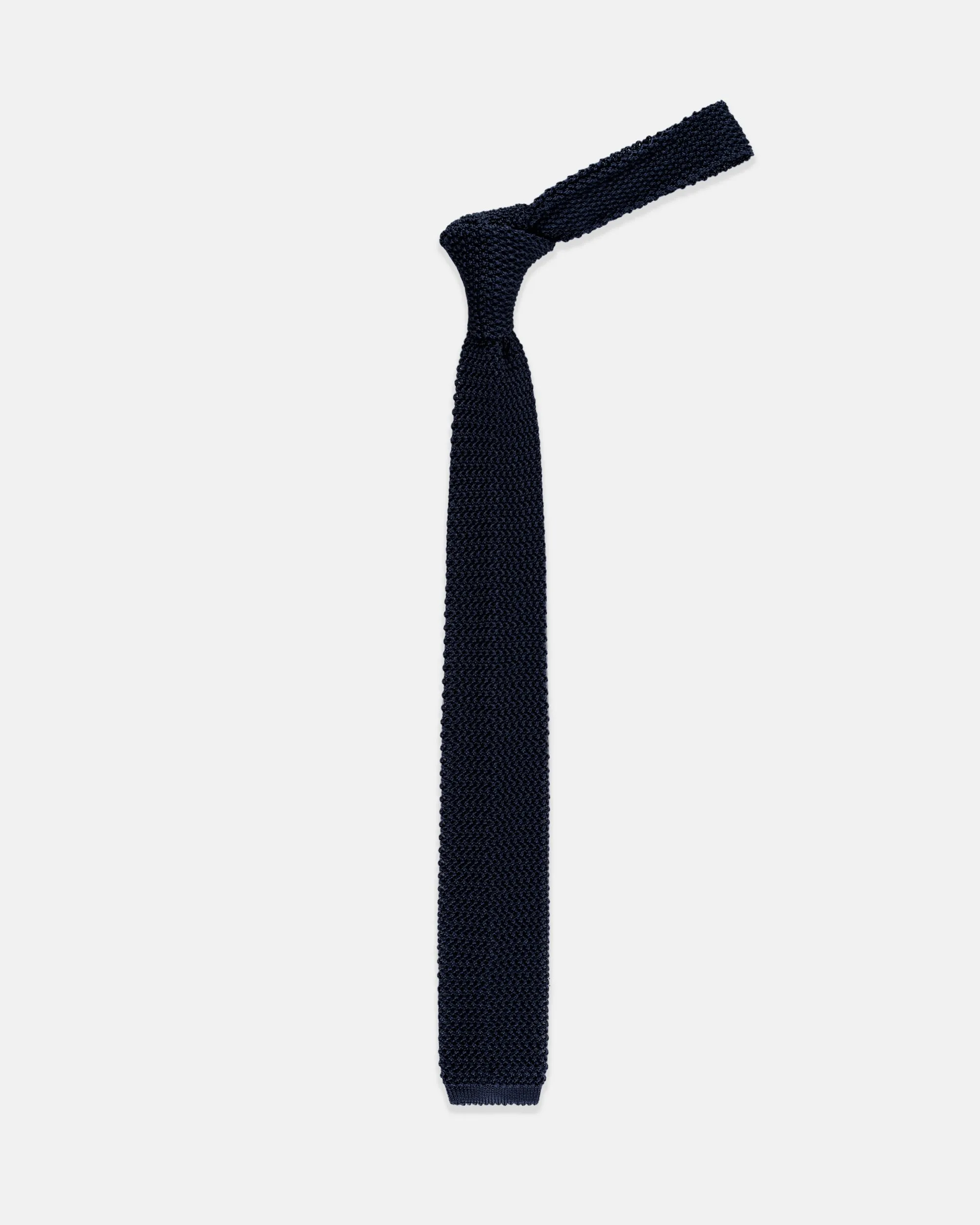 NAVY SOLID SILK KNIT TIE