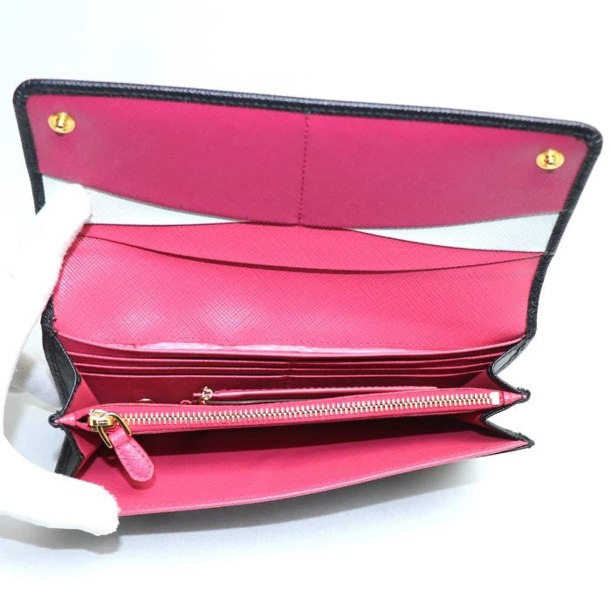 Prada Saffiano Black Leather Accessories