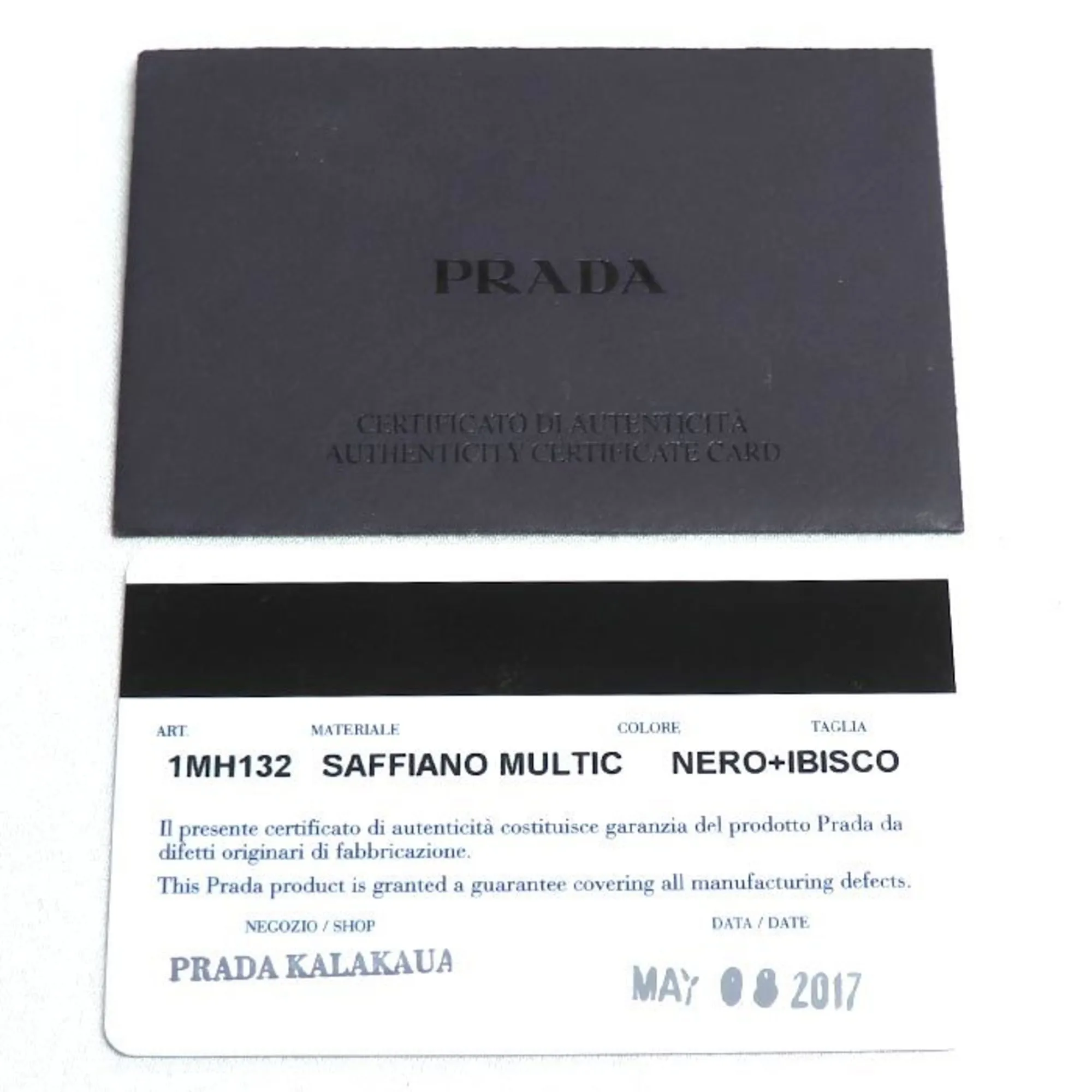 Prada Saffiano Black Leather Accessories