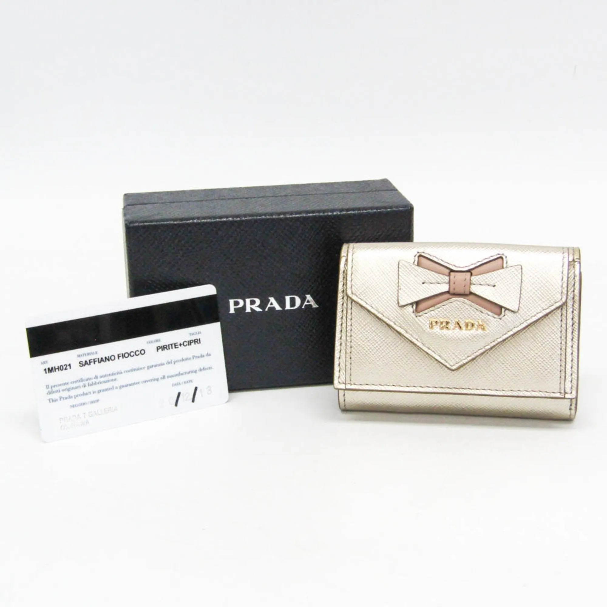 Prada Saffiano Gold Leather Accessories