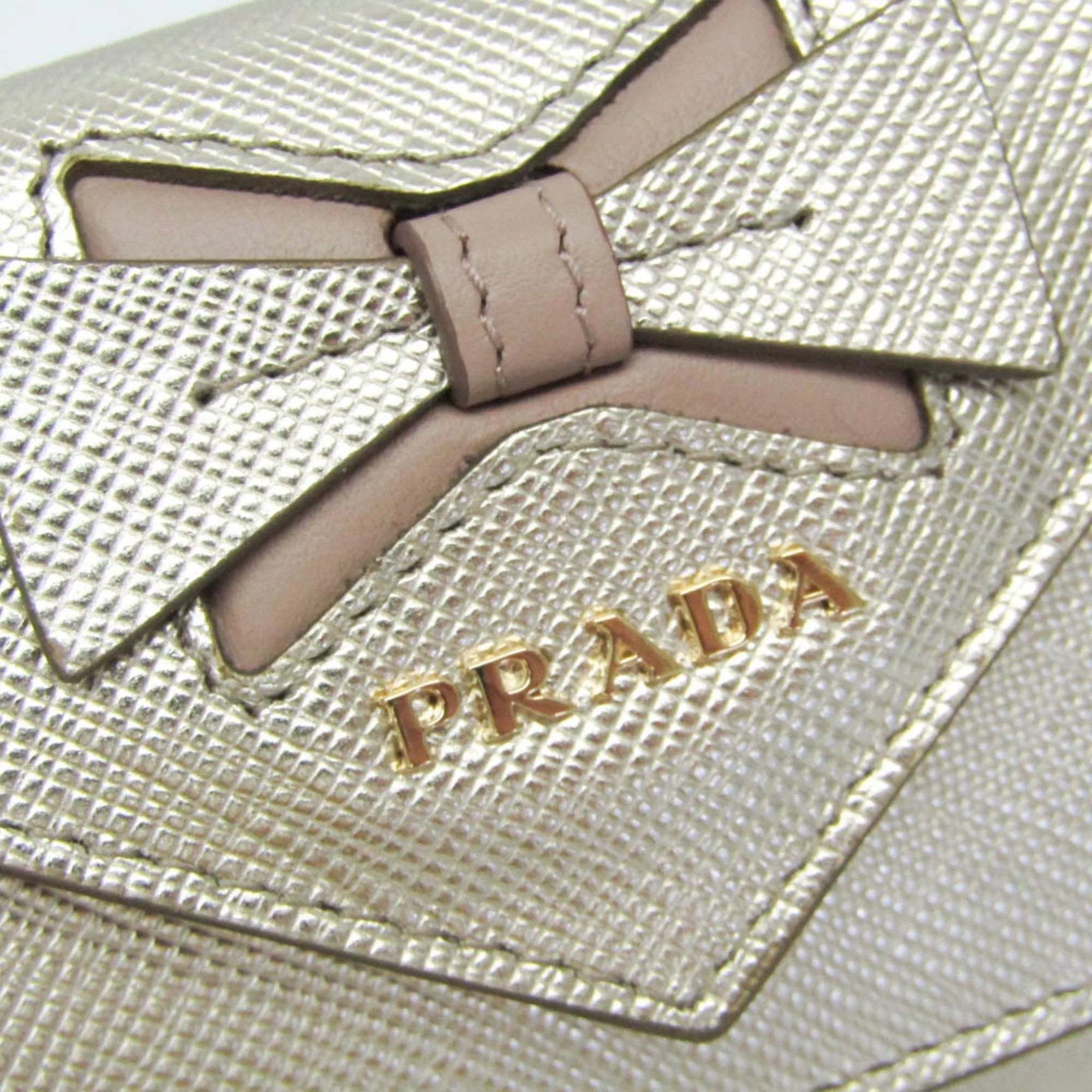 Prada Saffiano Gold Leather Accessories
