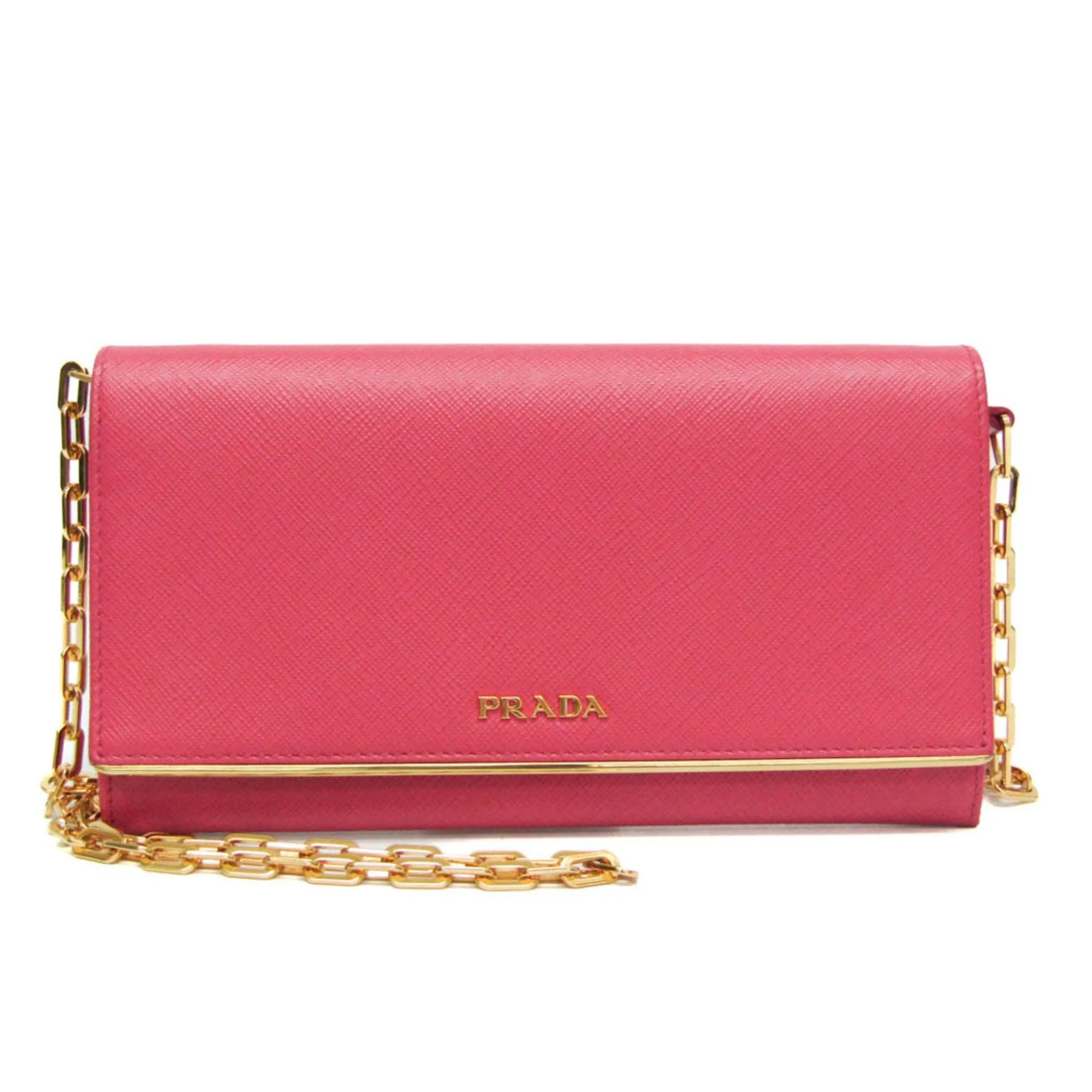 Prada Saffiano Pink Metal Accessories