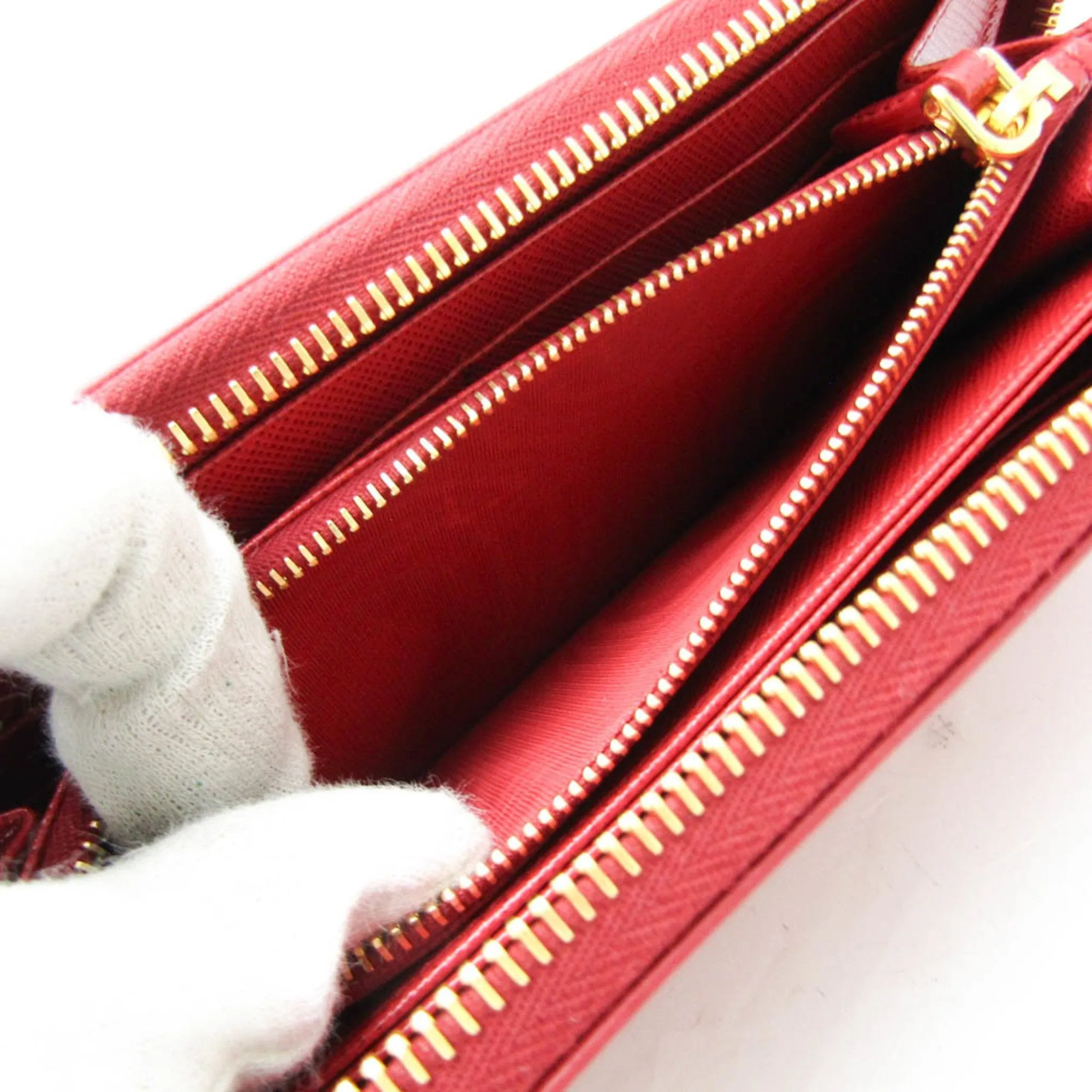 Prada Saffiano Red Leather Accessories