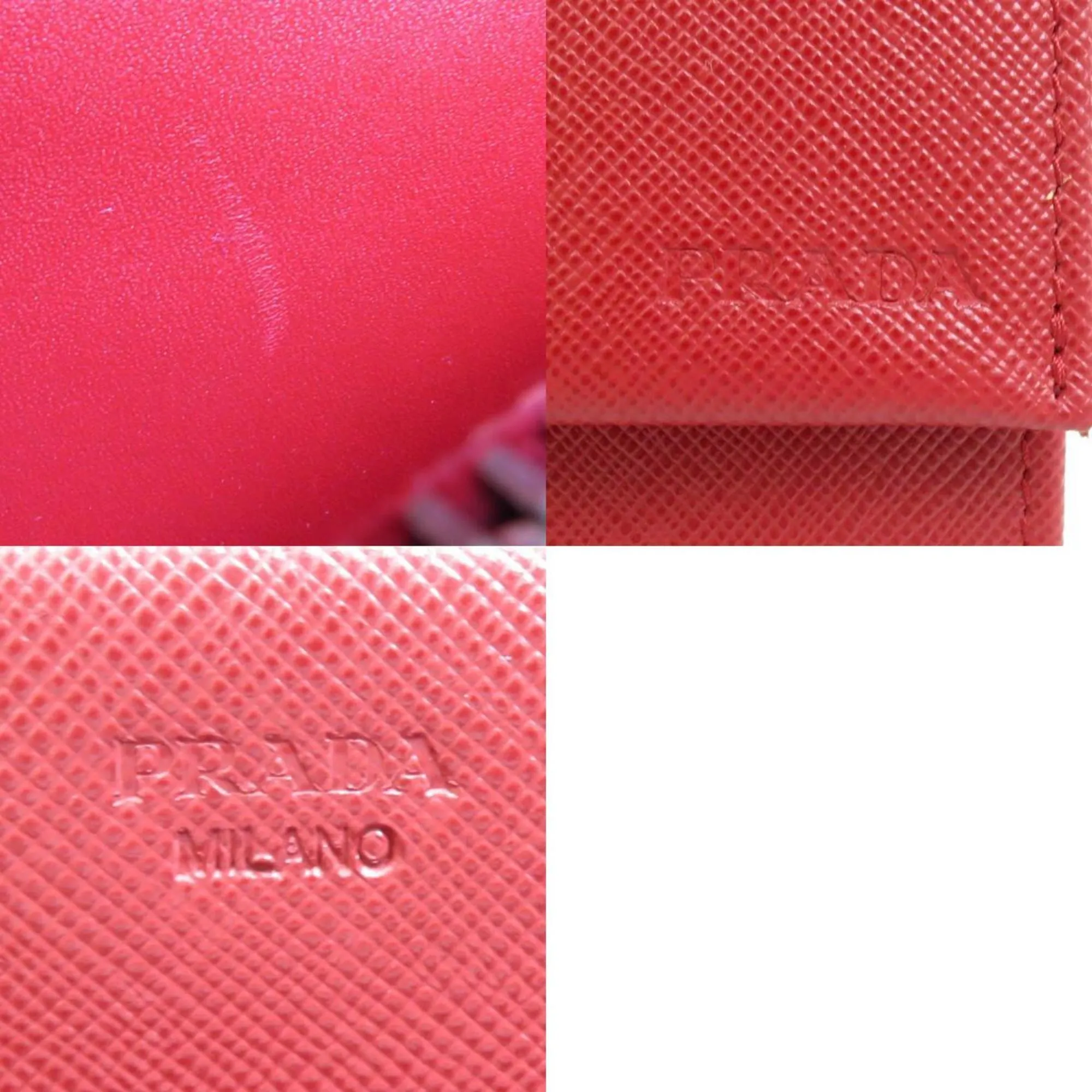 Prada Saffiano Red Leather Accessories