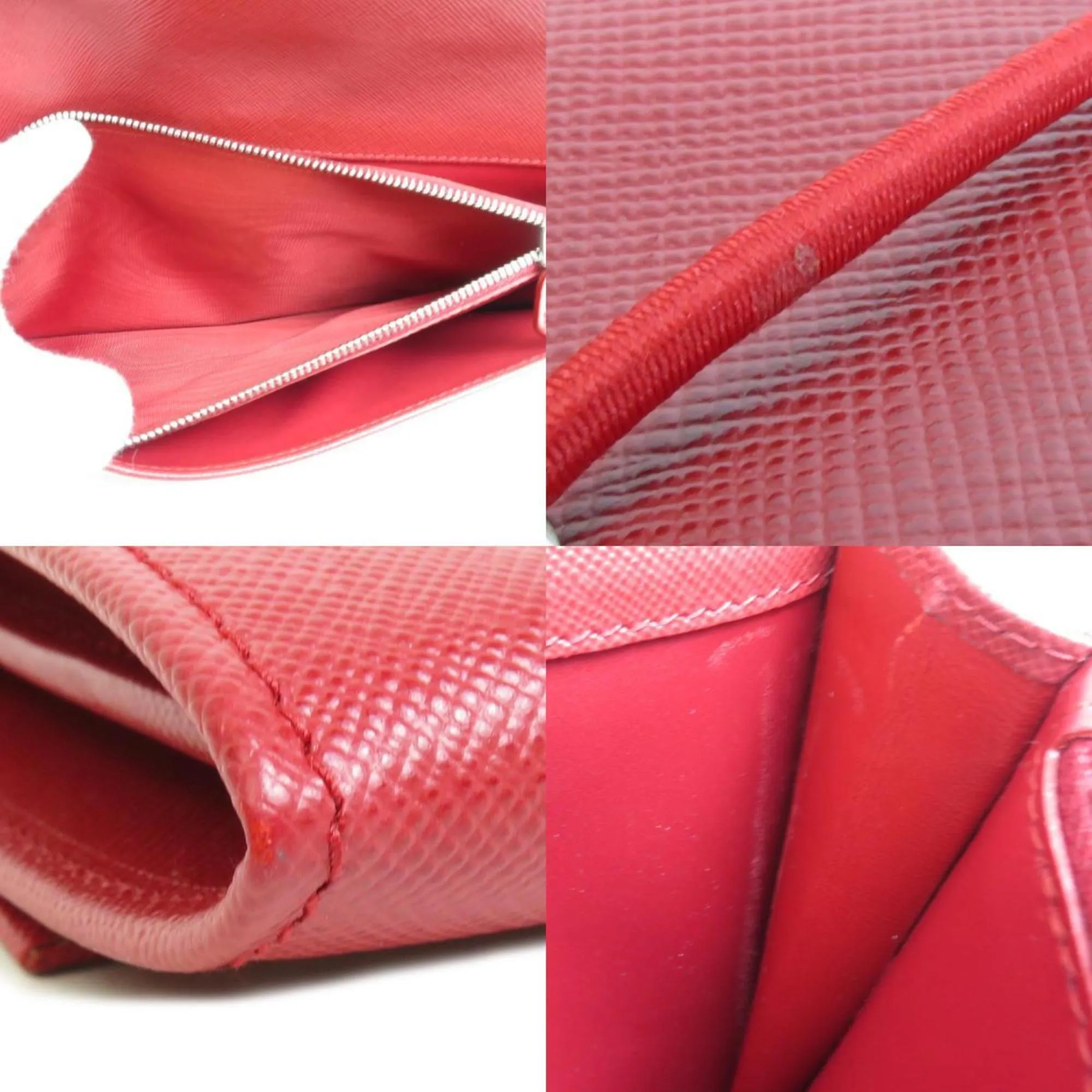 Prada Saffiano Red Leather Accessories