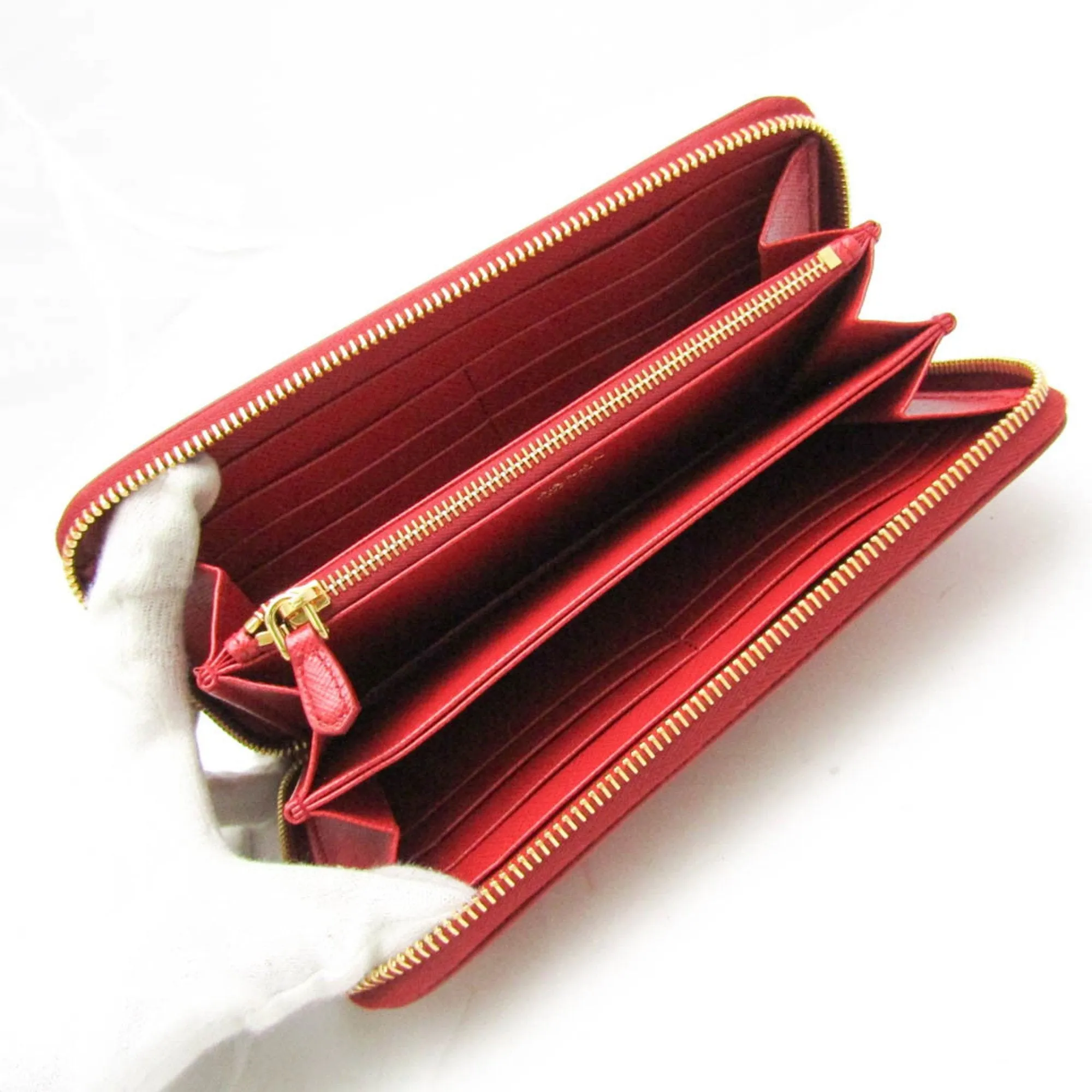 Prada Saffiano Red Leather Accessories