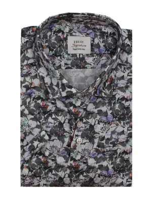 Short Sleeve Shirts - Black Floral