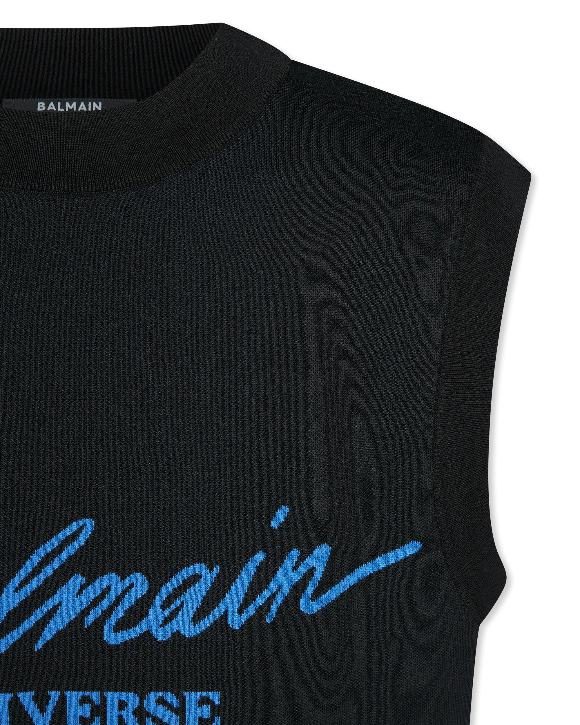 Sleeveless Balmain Universe Jacquard Jumper