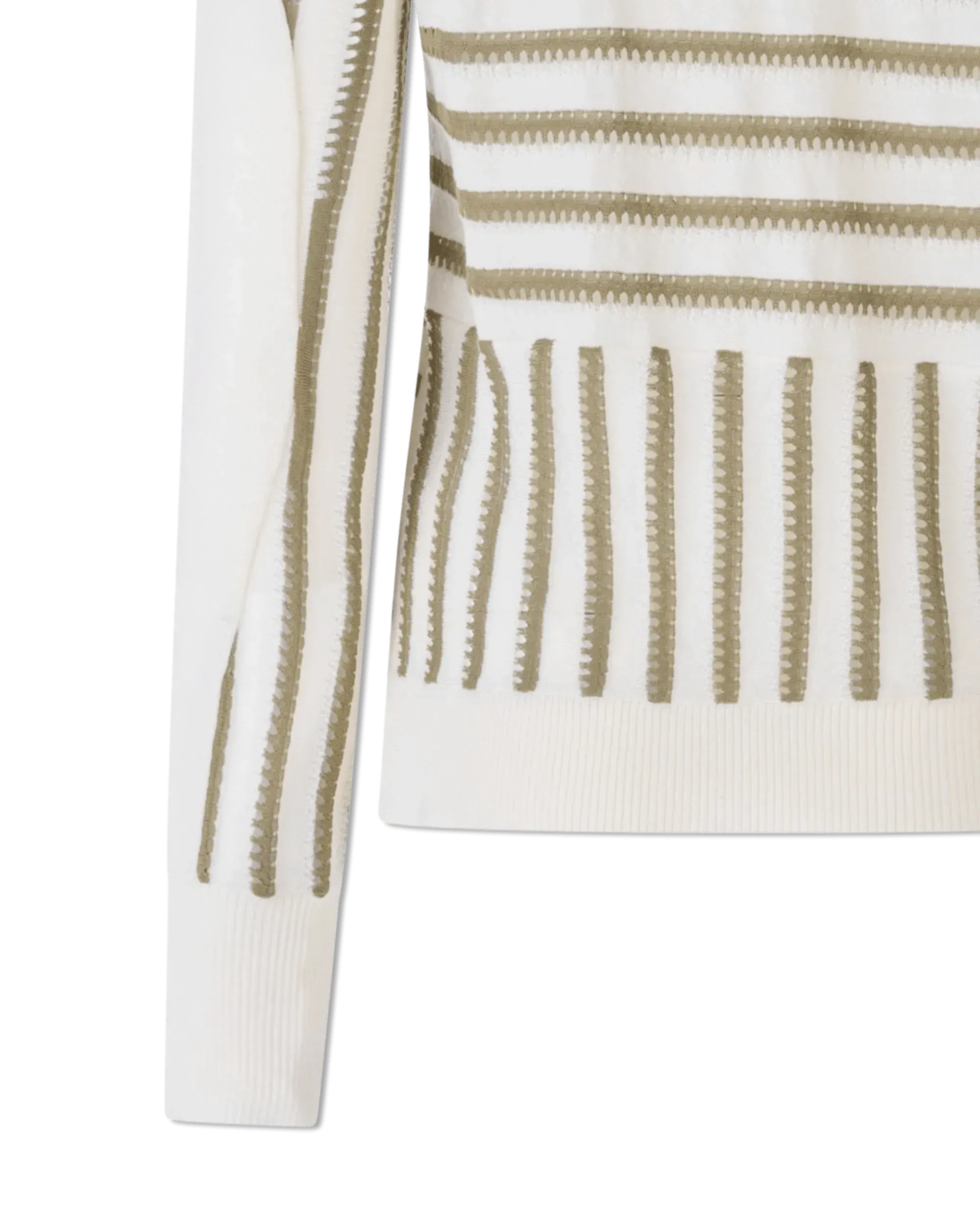 Striped Long Sleeve Polo Sweater