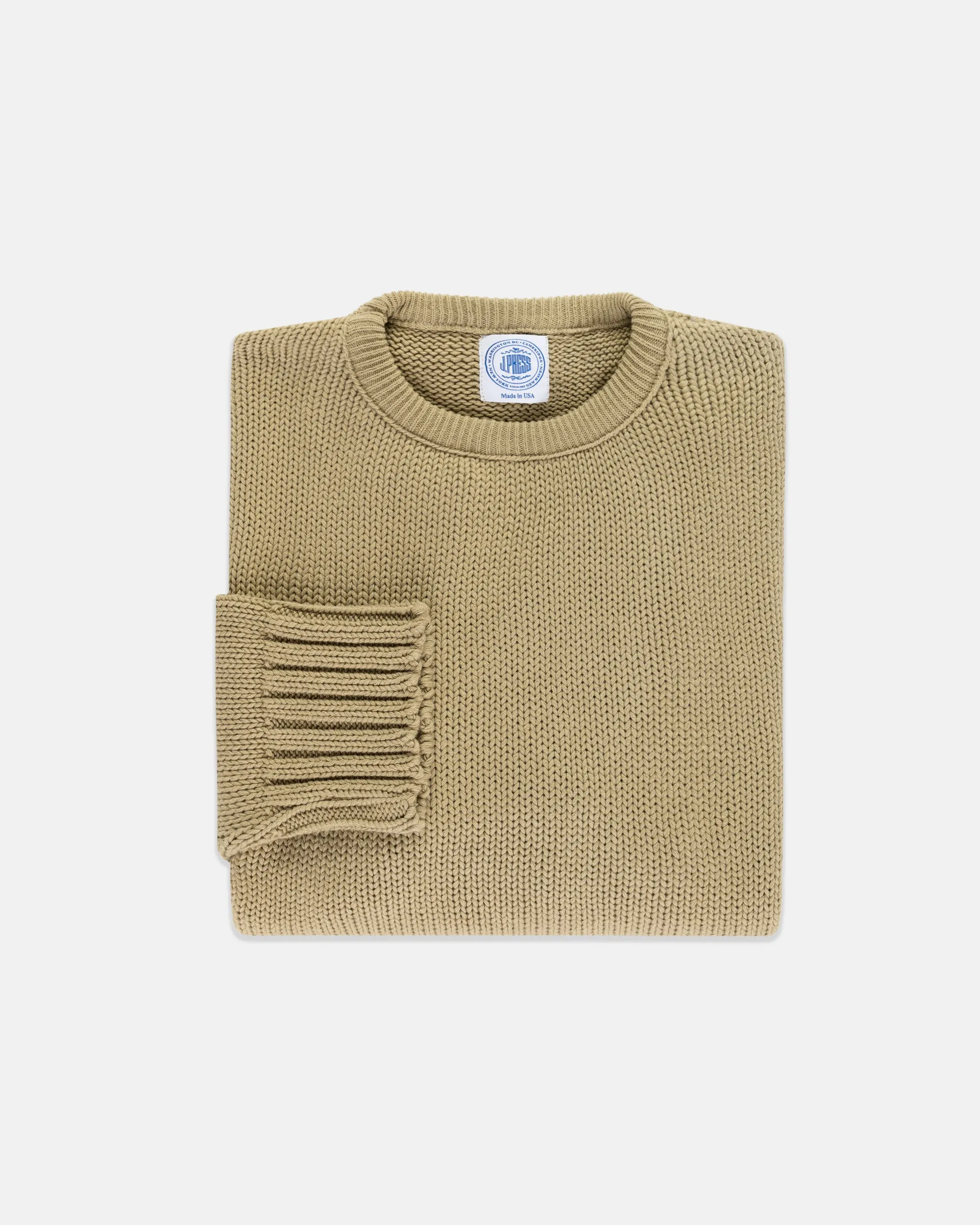 TAN CHUNKY COTTON SWEATER