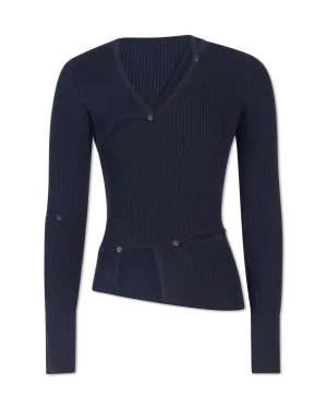 Tordu Cut-Out Ribbed Sweater
