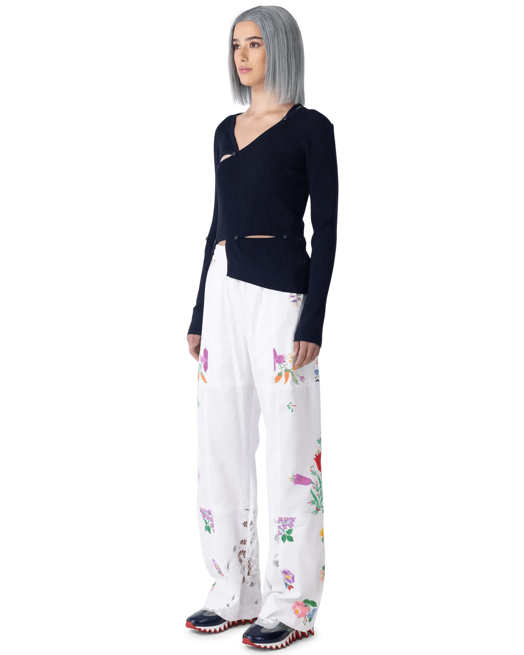 Tordu Cut-Out Ribbed Sweater